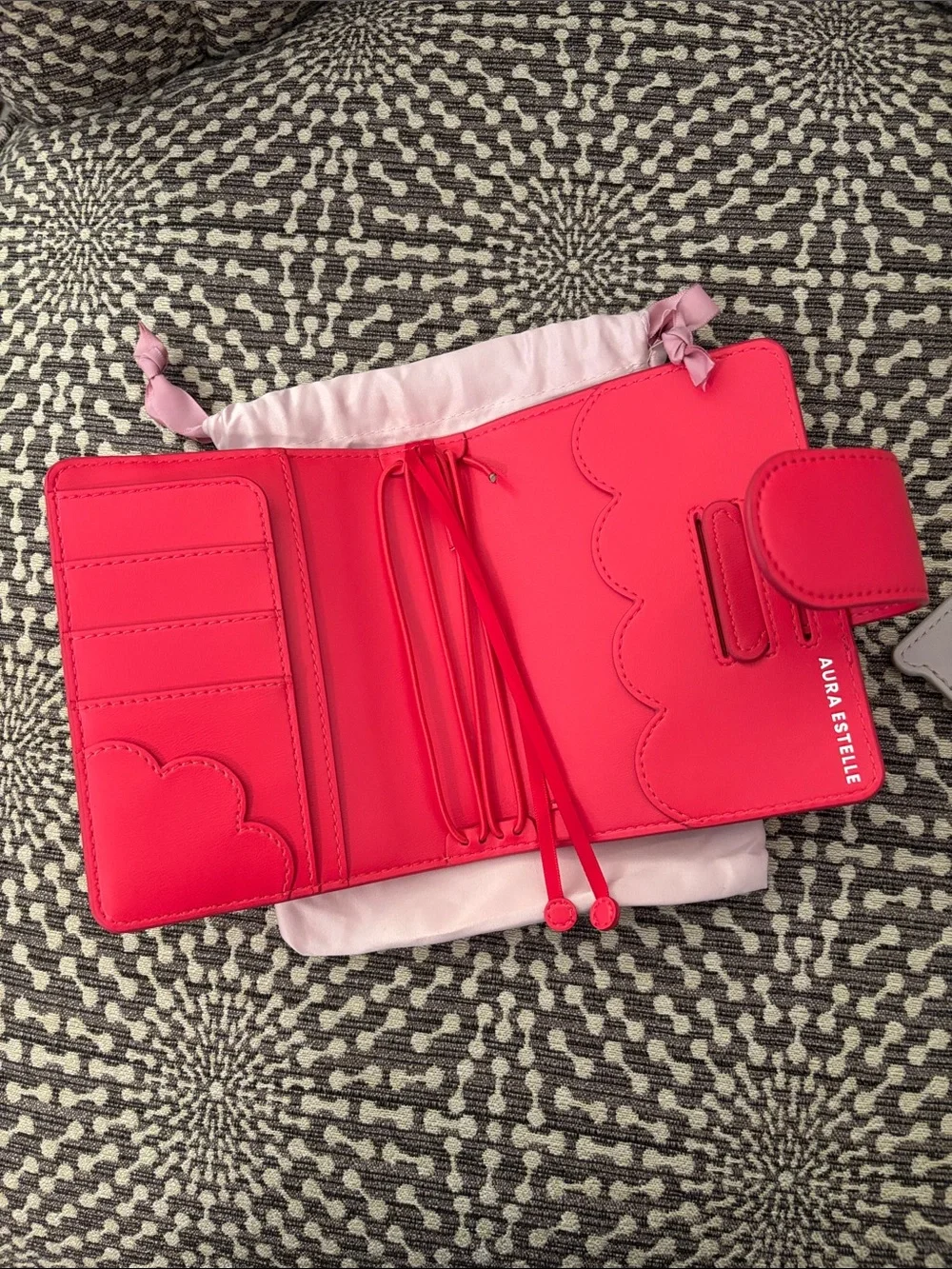 Aura Estelle Passport Size Travelers Style Planner Cover Cherry Red & dustbag